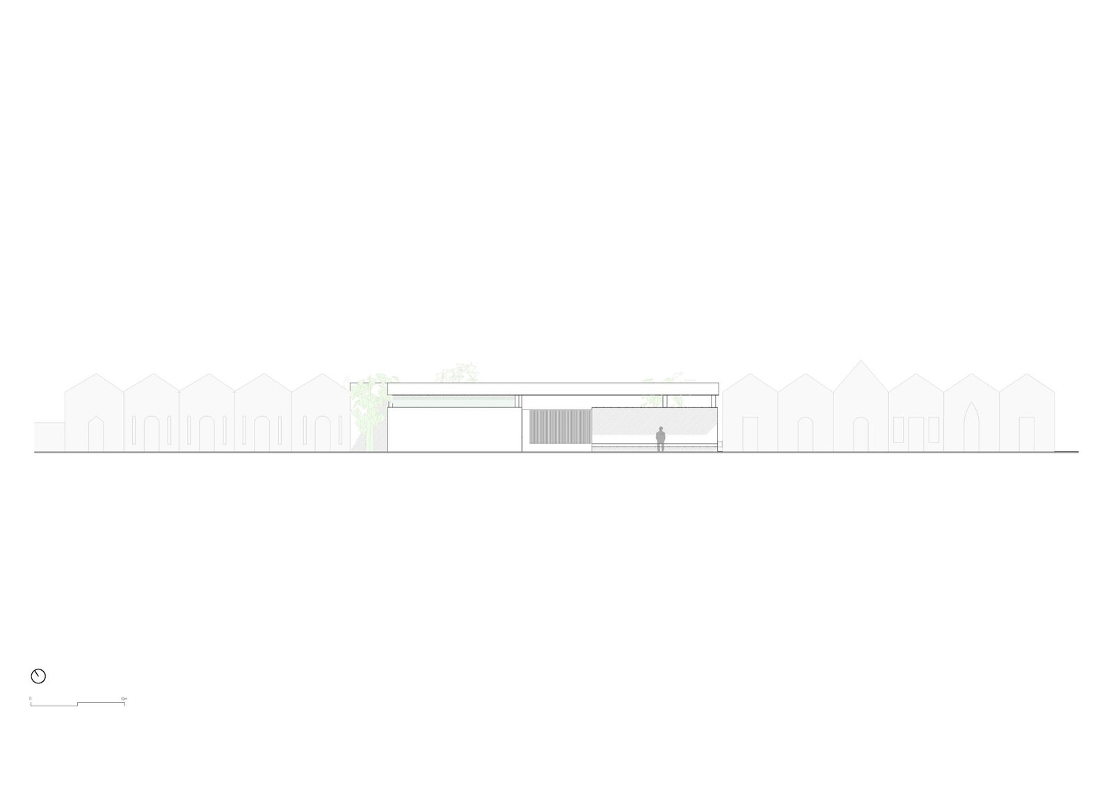 Casa Mortuária_comunicação_alçado sul