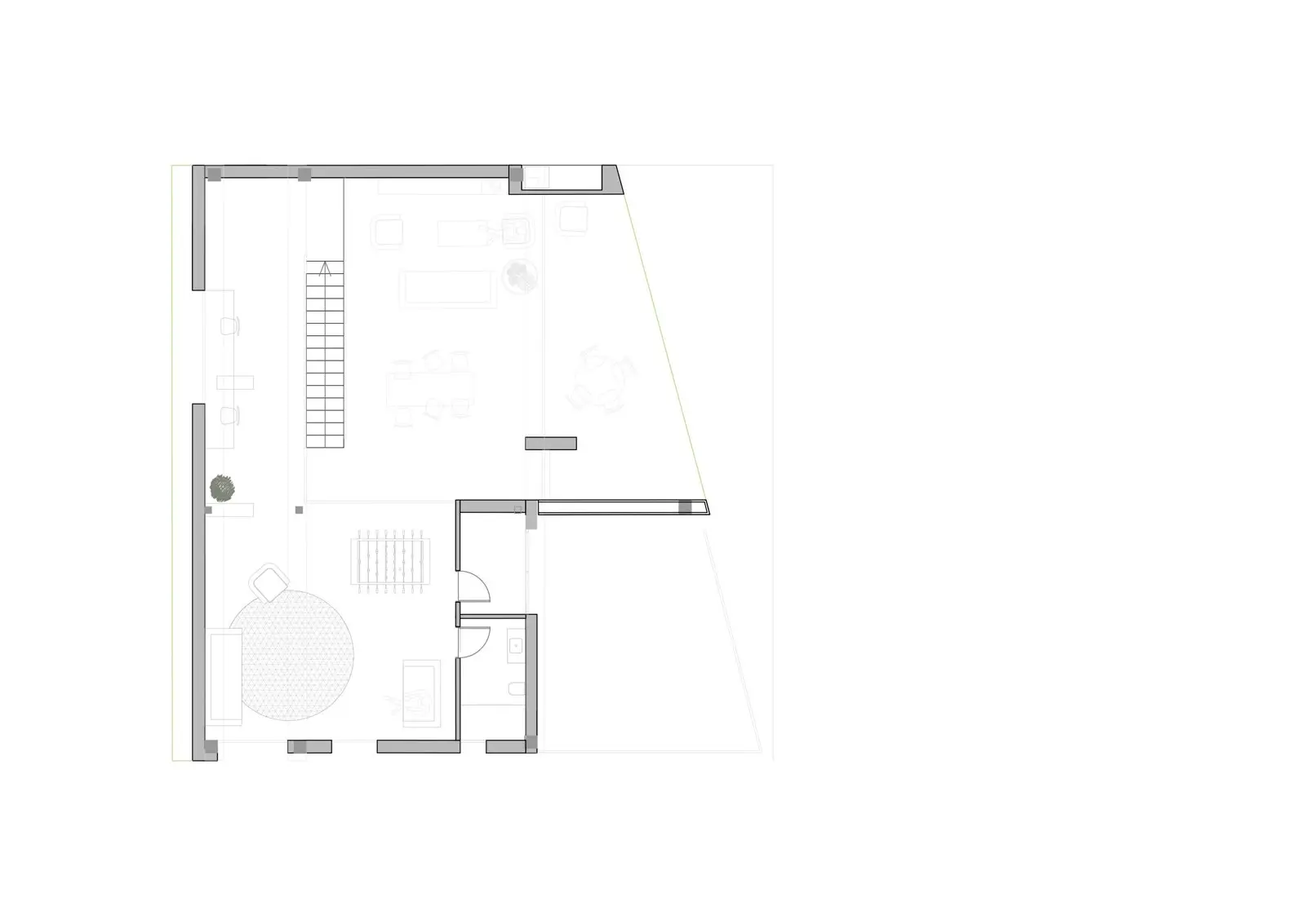 Plano de la planta superior de Casa Olivera, de Miragall Romaguera i arquitectes associats