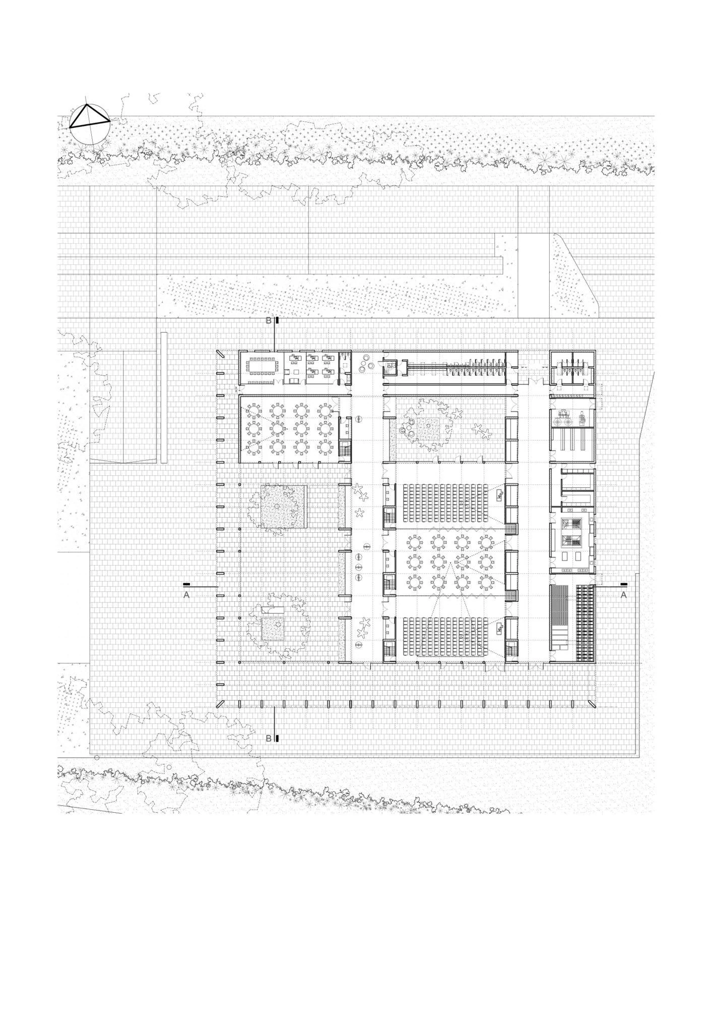 Planta general del centro de convenciones de Centro de convenciones de Cafayate, de Ignacio Carón, Fabio Estremera, Andrés Francesconi, Ezequiel Spinelli