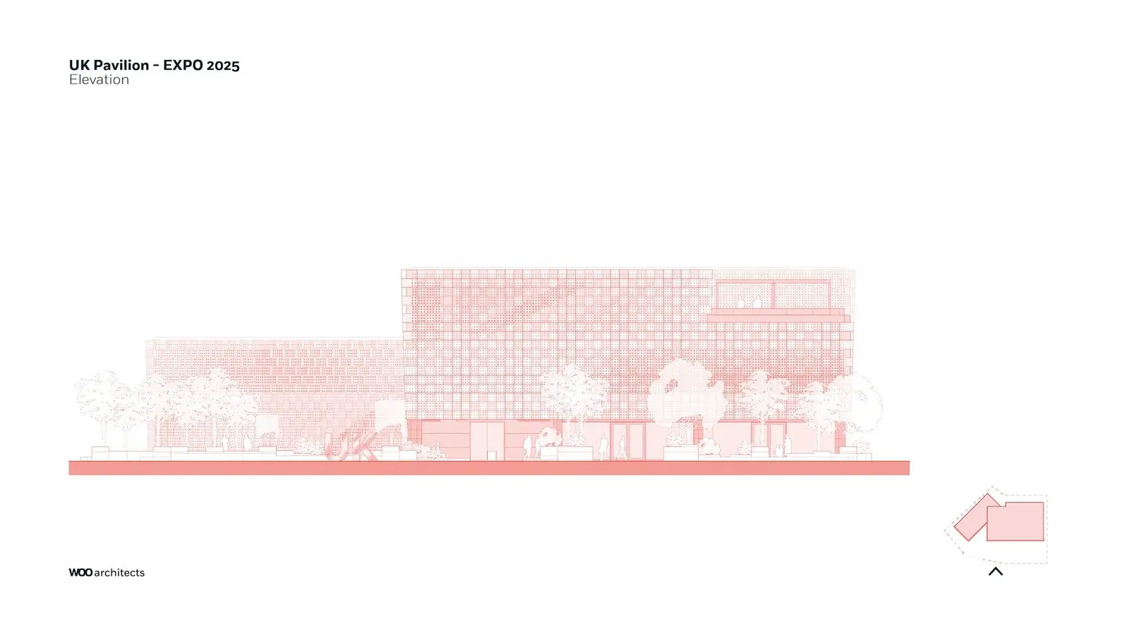 Alzado del Pabellón de Reino Unido en la Expo 2025 Osaka